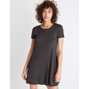 Madewell Basic Charcoal Gray Scoop Neck Short Sleeve T-shirt Dress Size Small